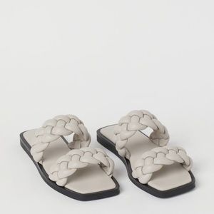 H&M Braided Faux Leather Slides
